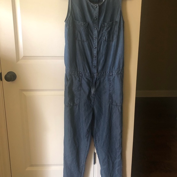 ESMARA LYOCELL JUMPSUIT BY HEIDI KLUM ZIP AND BUTTON FRONT CUFFED HEM SIZE L - Picture 2 of 12